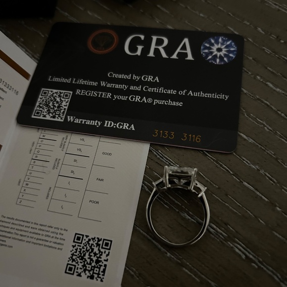 GRA Moissanite 4 cart Engagement Ring Special occasions, Class D - Picture 6 of 13